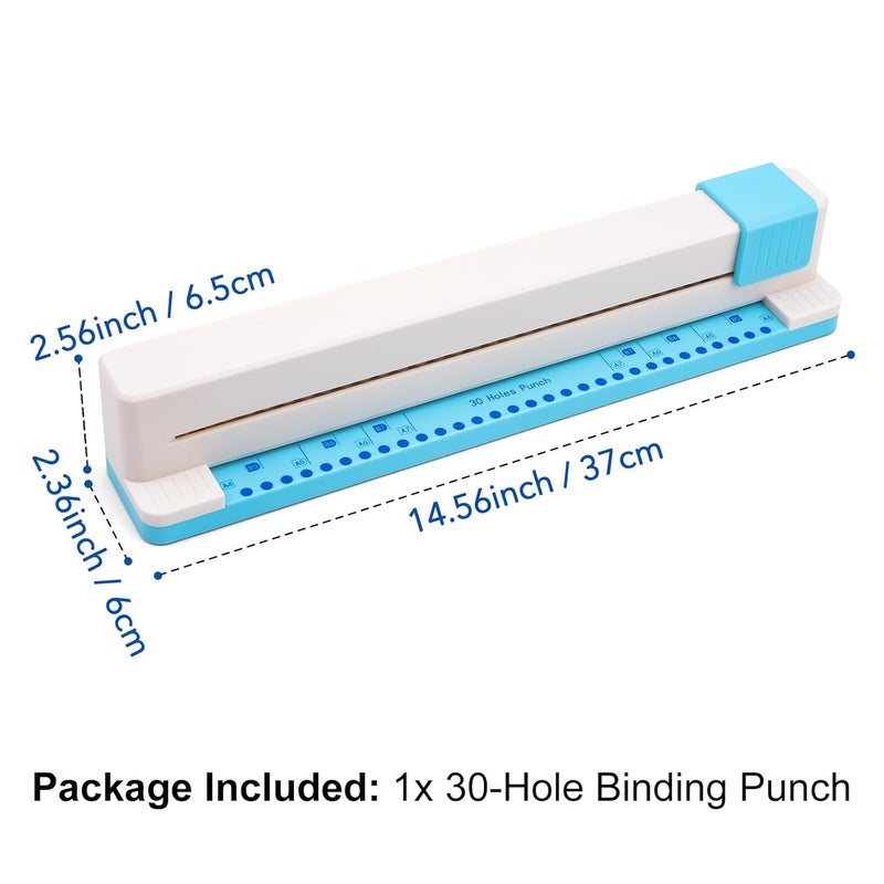 BAOFALI 30 Holes Binding Punch,Loose Leaf Paper Punch Machine,Portable Hand Pushed Multi-Hole Puncher for Notebooks, Agendas, Planners,to-Do Lists, School Works and so Much More - Image 2